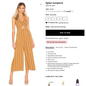 ASTR Dylan Jumpsuit Revolve Small S